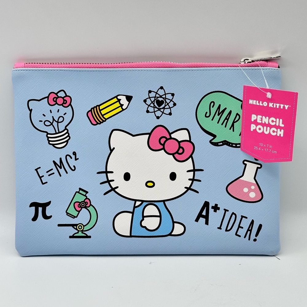 Sanrio Hello Kitty and Friends Large Pencil Pouch Bag (HK Science Rules Blue)